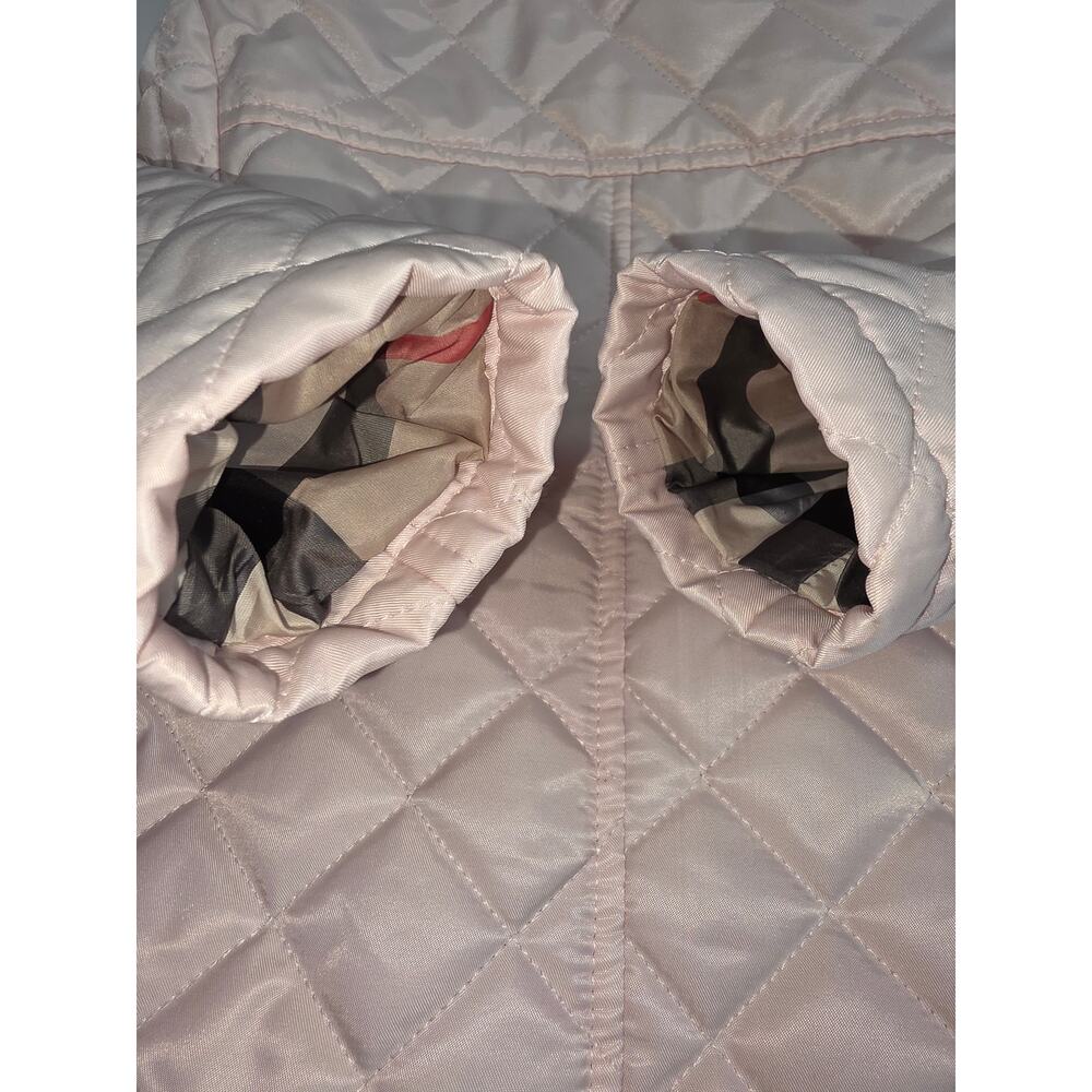 Girls 2T Burberry Ice Pink Quilted Jacket w/Removable Hood - Picture 7 of 13